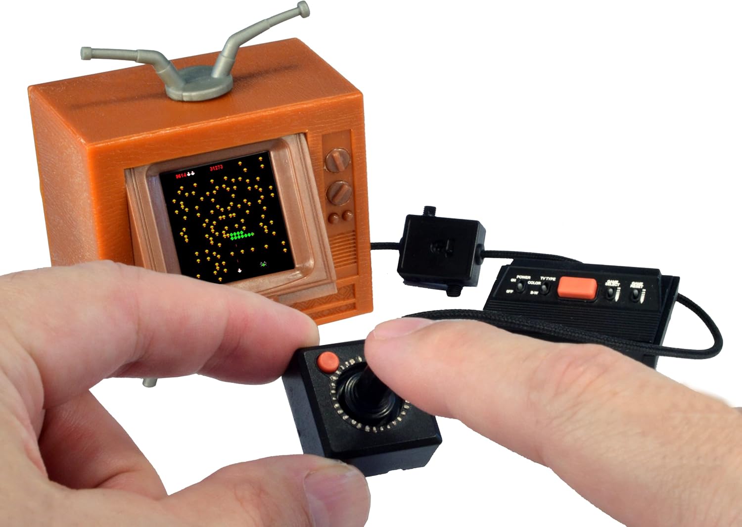 Tiny Arcade Atari 2600 3.5" Mini Retro Game - Playable Console & TV W/ Real Gameplay & Sound-10 Classic Video Games: Pac-Man, Breakout, &More(Ages 8+)